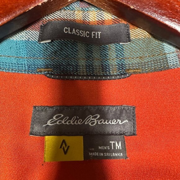 Eddie Bauer Travex Shirt Mens TM Plaid Cotton Flannel Button Up Pockets Classic - Picture 8 of 11